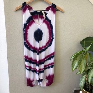 S-Twelve Tie Die Draped Racer Back Tank size M